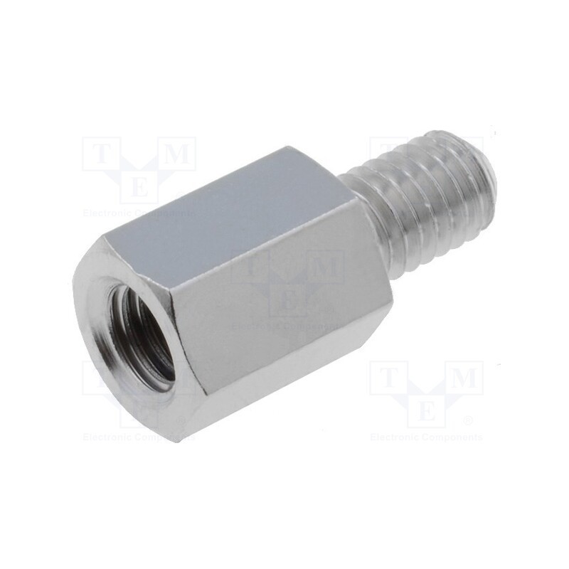 10 pcs x DREMEC - 218X10 - Screwed spacer sleeve, 10mm, Int.thread: M5, Ext.thread: M5, brass