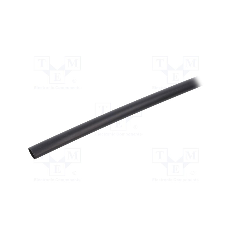 1 pcs x HELLERMANNTYTON - 301-10010 - Heat shrink sleeve, 7.6mm, black, Diam.after shrinking: 1.7mm
