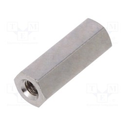 10 pcs x DREMEC - 114X15 - Screwed spacer sleeve, 15mm, Int.thread: M3, hexagonal, brass