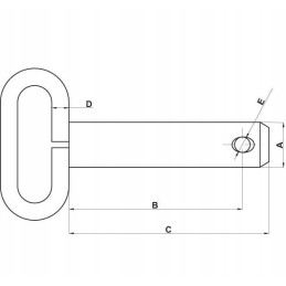 Pin with handle and protection 38x192mm z538189kr