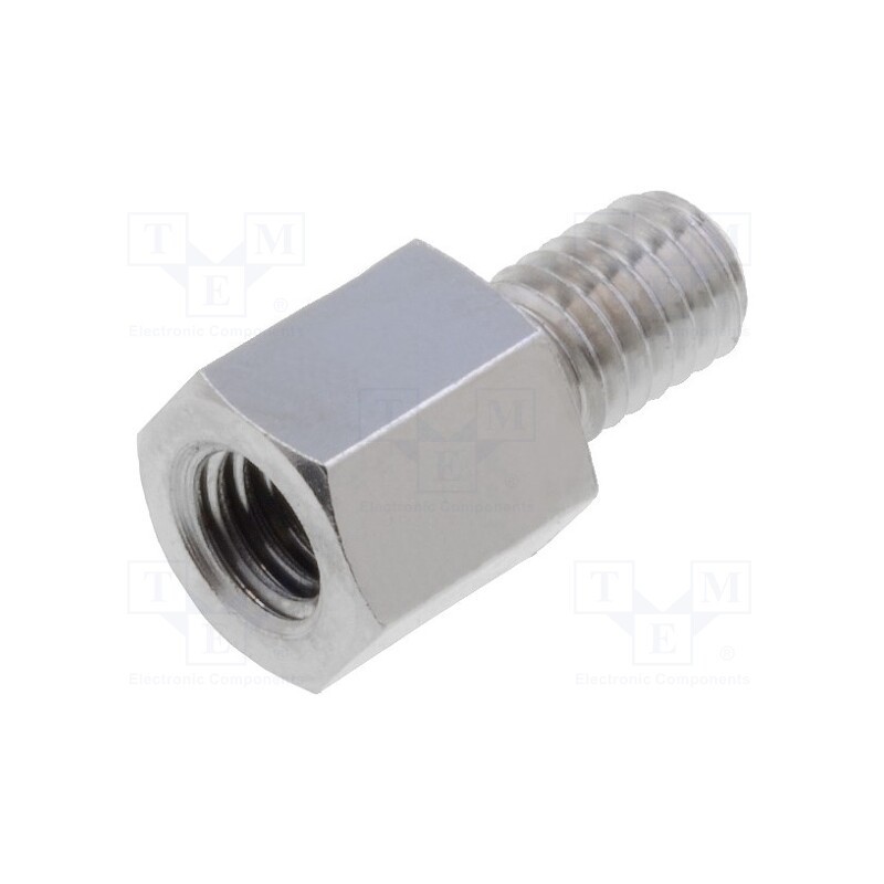 10 pcs x DREMEC - 218X8 - Screwed spacer sleeve, 8mm, Int.thread: M5, Ext.thread: M5, brass