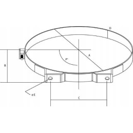 Fastening band, diameter 122mm, distance between