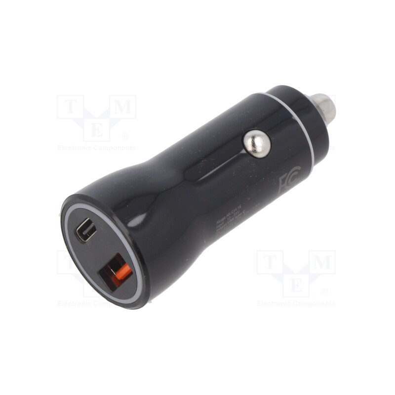 1 pcs x AKYGA - AK-CH-16 - USB power supply, USB A socket,USB C socket, Sup.volt: 12÷24VDC