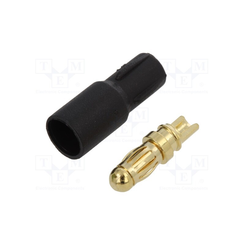 1 pcs x AMASS - SH3.5-M - Plug, DC supply, SH3.5, male, PIN: 1, for cable, soldering, black