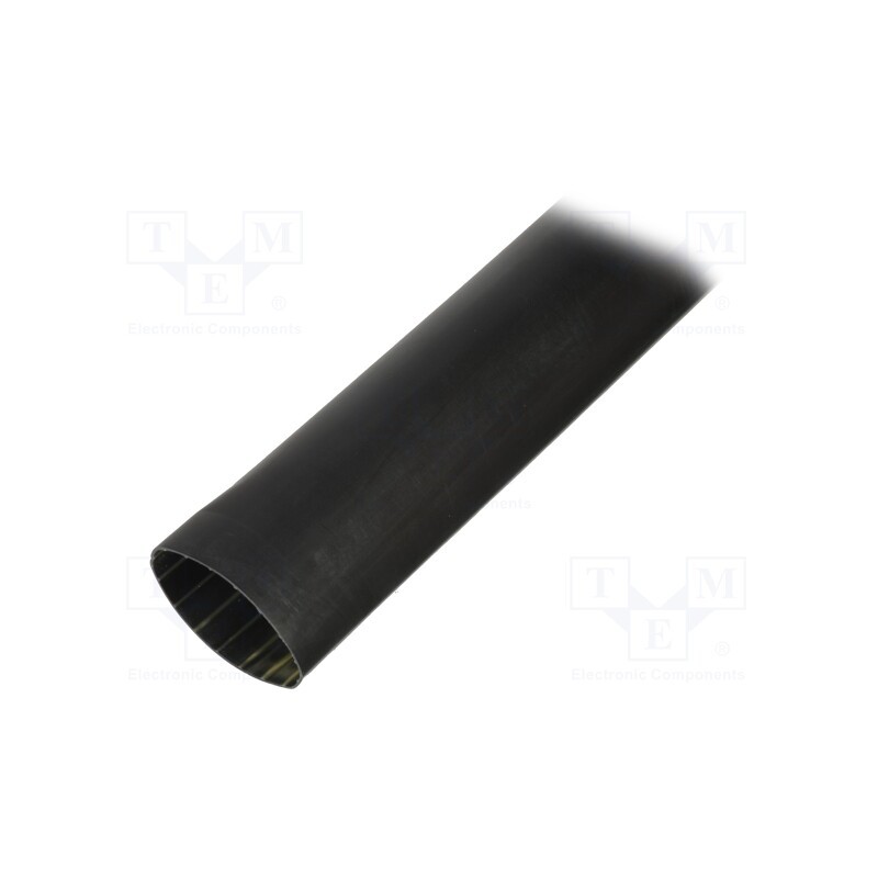 1 pcs x HELLERMANNTYTON - 321-30000 - Heat shrink sleeve, glued, 6: 1, 19mm, L: 1.22m, black