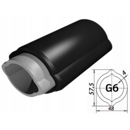 PTO shaft pipe, lemon g6, external, 50 cm