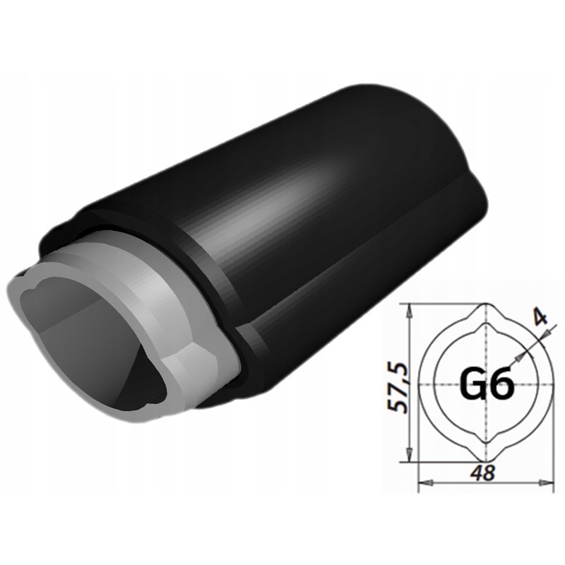 PTO shaft pipe, lemon g6, external, 50 cm