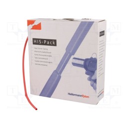 1 pcs x HELLERMANNTYTON - 300-30322 - Heat shrink sleeve, 2: 1, 3.2mm, L: 10m, red, cardboard packaging