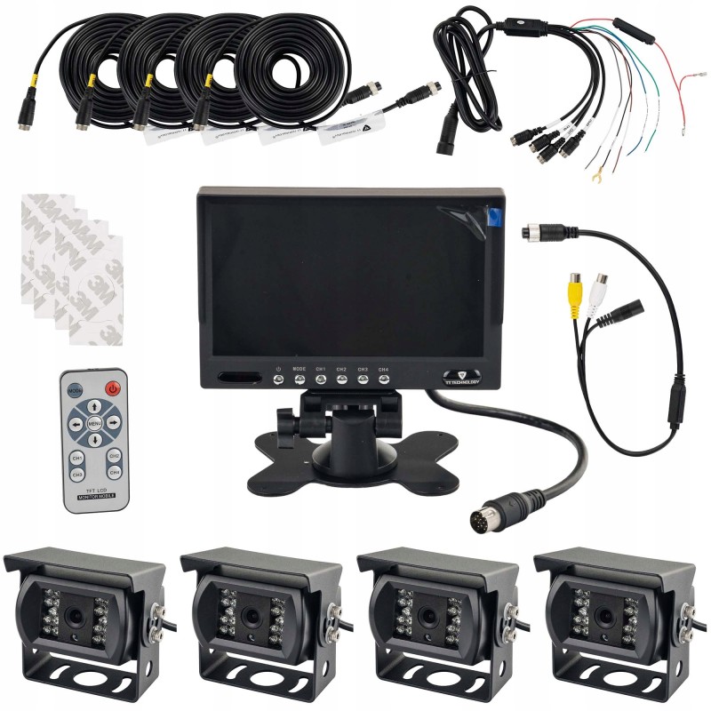 Reversing camera set 4pcs monitor 7 4pcs