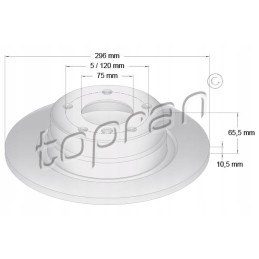 Topran rear brake disc BMW 3 E90 05 296x 10