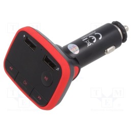 1 pcs x SAVIO - SAVFMTRANSTR-10 - FM transmitter, microSD,USB A socket x2, 5V/2.4A, black