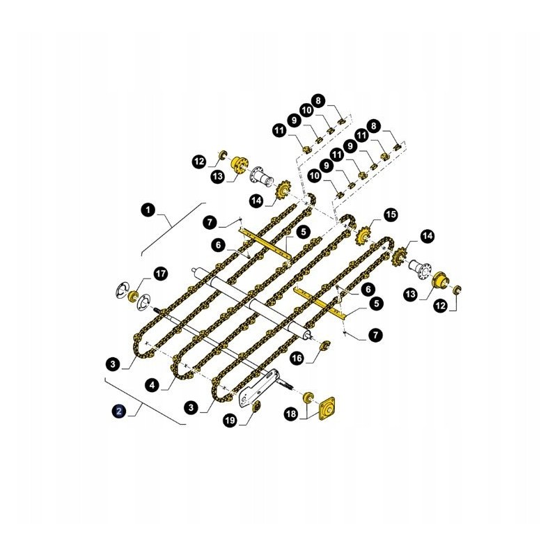 New Holland CX 4 tilt feeder chain set