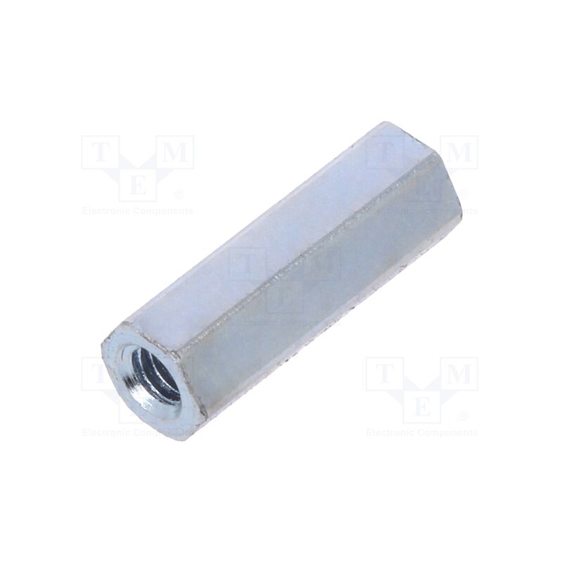 10 pcs x DREMEC - 1212X12 - Screwed spacer sleeve, 12mm, Int.thread: M2,5, hexagonal, steel