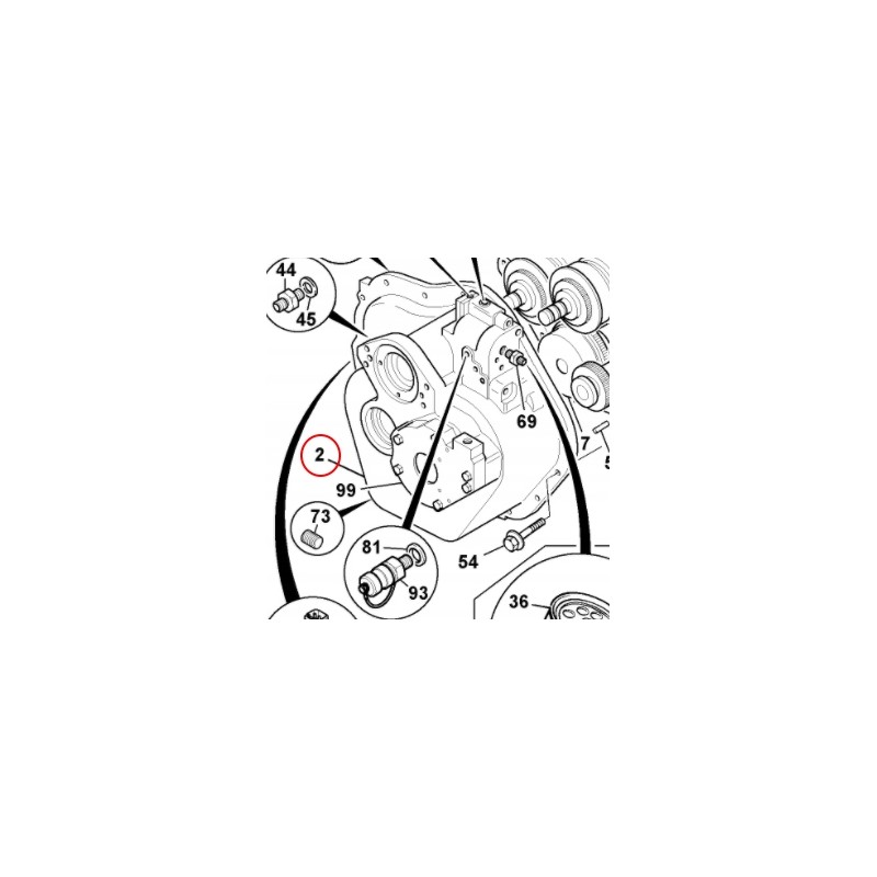 JCB 459 30450 loader gearbox housing