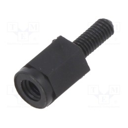 10 pcs x DREMEC - 8G509V40716 UL94V-0 HF - Spacer sleeve, hexagonal, polyamide 66, M3, M3, L: 8mm, black