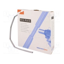 1 pcs x HELLERMANNTYTON - 300-30644 - Heat shrink sleeve, 2: 1, 6.4mm, L: 5m, grey, cardboard packaging