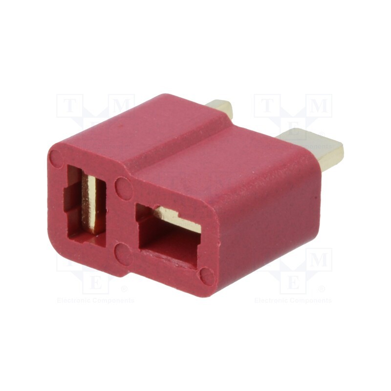 1 pcs x AMASS - AM1015-F - Plug, DC supply, AM-1015, female, PIN: 2, for cable, soldering, red