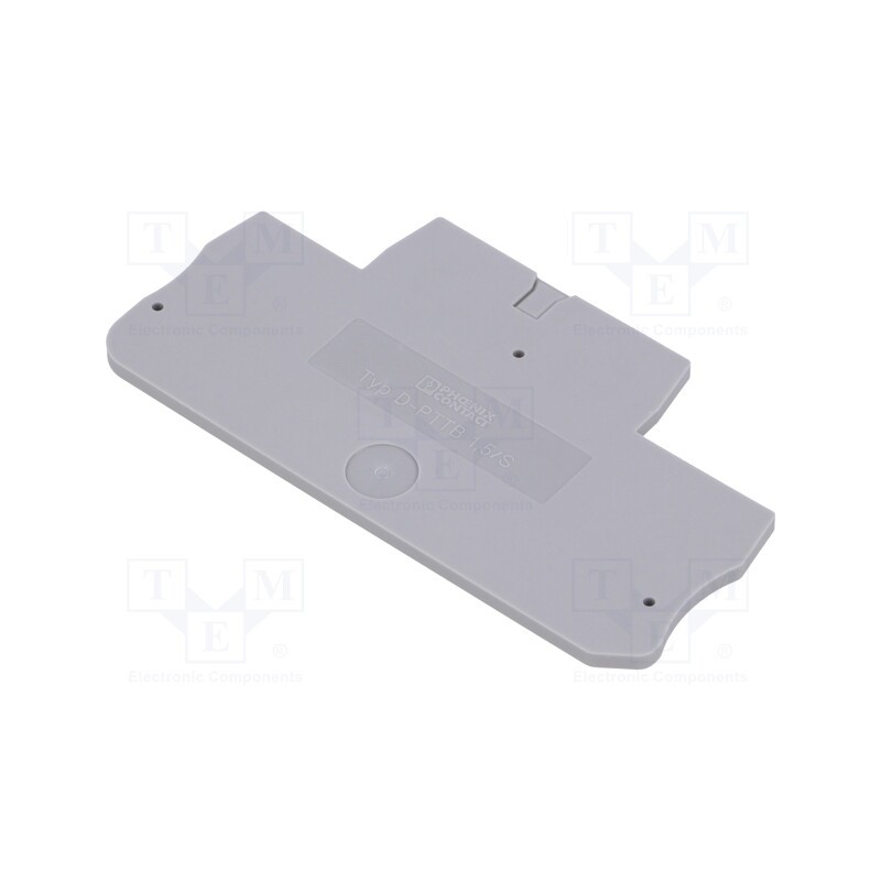 1 pcs x PHOENIX CONTACT - D-PTTB 1,5/S - 3208579 - End plate, grey, Width: 2.2mm, Ht: 34.9mm, L: 65.4mm