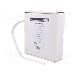 1 pcs x TASKER - BOX 9548 W - Heat shrink sleeve, glueless, 2: 1, 9.5mm, L: 5m, white, polyolefine