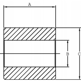 Reduction sleeve 22 6 28 7 mm l 44 sheet metal