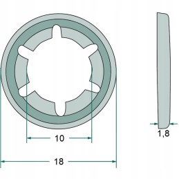 Safety clamping ring 10x1 8mm