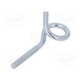 10 pcs x DROMET - HOH.8100 - Hook, ring, steel, zinc, Thread len: 45mm, Overall len: 100mm