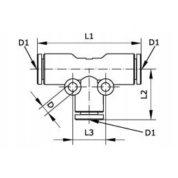 Tc6p plug-in tee, diameter 6 mm