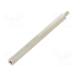 10 pcs x DREMEC - 216X80 - Screwed spacer sleeve, 80mm, Int.thread: M4, Ext.thread: M4, brass