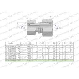 Metric hydraulic connector aa m26x1 5 18l xm