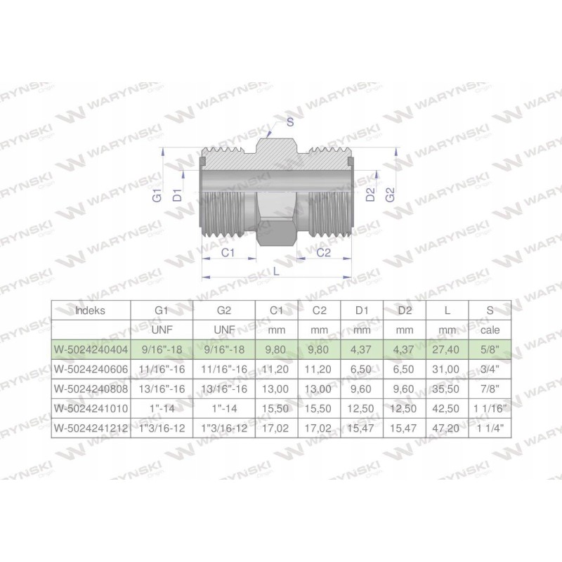 Inch hydraulic connector bb 9 16 orfs un