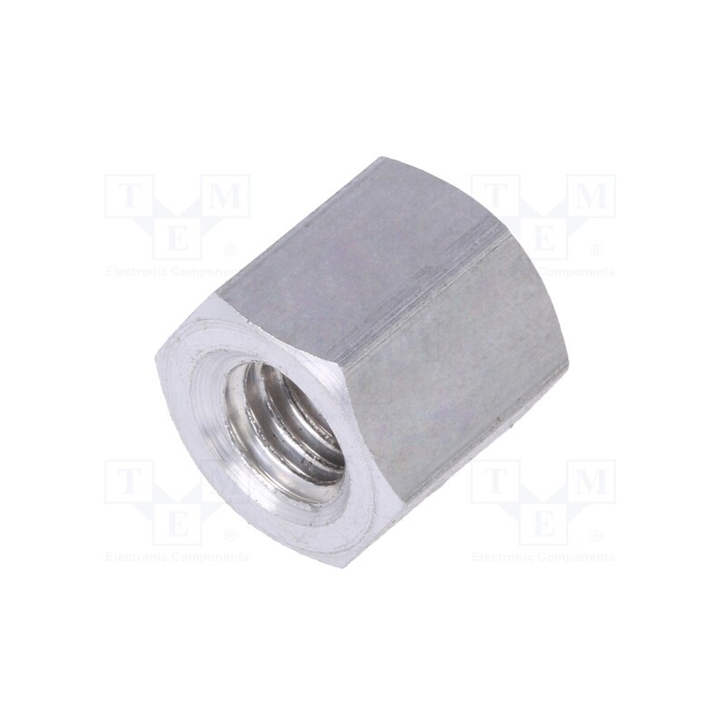 10 pcs x DREMEC - 139X10 - Screwed spacer sleeve, 10mm, Int.thread: M6, hexagonal, aluminium
