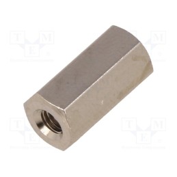 10 pcs x DREMEC - 115X12 - Screwed spacer sleeve, 12mm, Int.thread: M3, hexagonal, brass