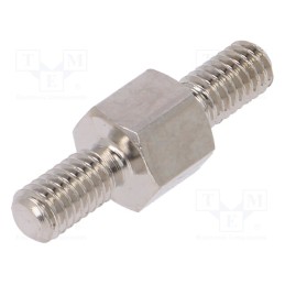 10 pcs x DREMEC - 416X06 - Screwed spacer sleeve, 6mm, Ext.thread: M4, hexagonal, brass