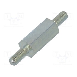 10 pcs x DREMEC - 422X10 - Screwed spacer sleeve, 10mm, Ext.thread: M2,5, hexagonal, steel