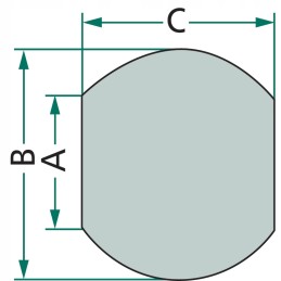 Lower connector ball, category 3 2 standard, granite