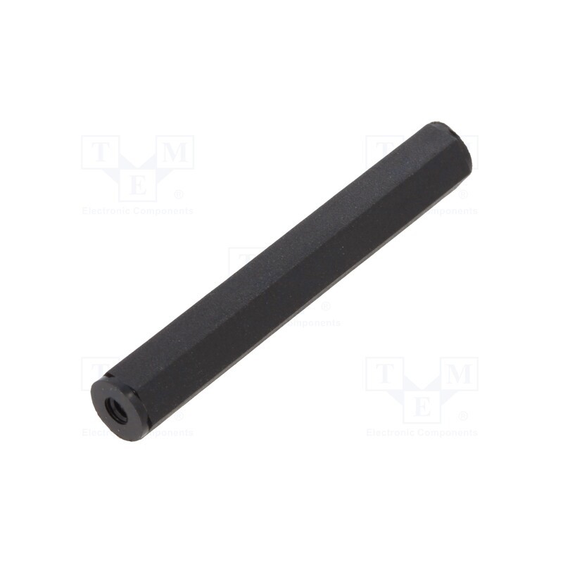 10 pcs x DREMEC - 181X35 - Screwed spacer sleeve, hexagonal, polyamide, M2, L: 35mm, black