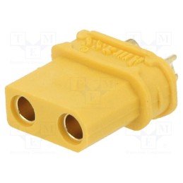 1 pcs x AMASS - XT30UW-F - Socket, DC supply, XT30, female, PIN: 2, for cable, soldering, 20A