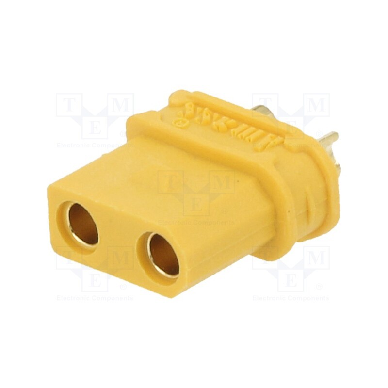 1 pcs x AMASS - XT30UW-F - Socket, DC supply, XT30, female, PIN: 2, for cable, soldering, 20A