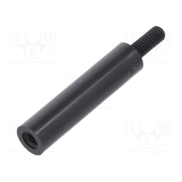 10 pcs x DREMEC - 285RDX25 - Screwed spacer sleeve, cylindrical, polyamide, M3, M3, 25mm, black