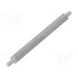 10 pcs x DREMEC - 434X55 - Screwed spacer sleeve, 55mm, Ext.thread: M3, hexagonal, aluminium