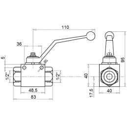 Hydroaccumulator 2x1 4l hydrolider ball valve