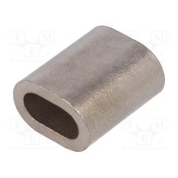 10 pcs x KRAFTBERG - TZ-6 -AS - Ferrule, copper, for rope, Ørope: 6mm, L: 21mm, nickel