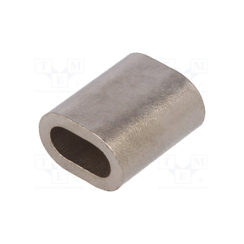 10 pcs x KRAFTBERG - TZ-6 -AS - Ferrule, copper, for rope, Ørope: 6mm, L: 21mm, nickel