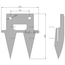 Double finger bayonet made of bison steel