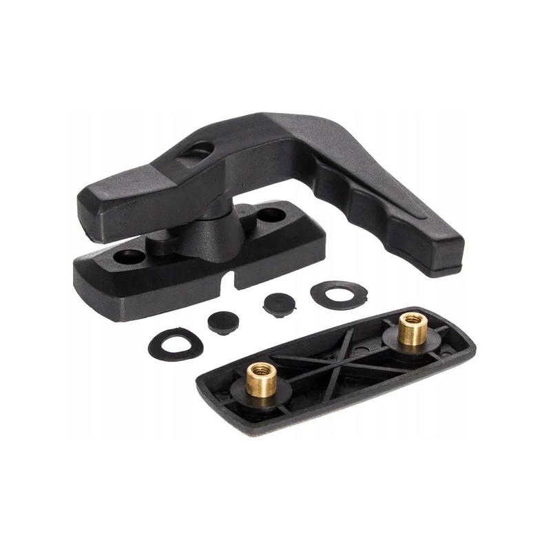 The latch retaining element is made of plastic