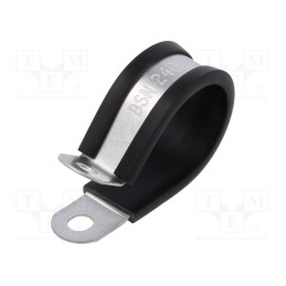 10 pcs x HELLERMANNTYTON - 166-50604 - Fixing clamp, ØBundle : 25mm, W: 12.7mm, steel, Cover material: PVC