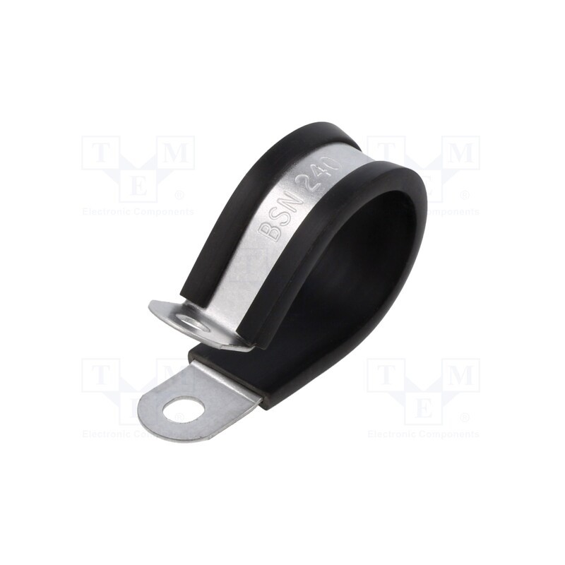 10 pcs x HELLERMANNTYTON - 166-50604 - Fixing clamp, ØBundle : 25mm, W: 12.7mm, steel, Cover material: PVC
