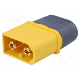 1 pcs x AMASS - XT60H-M - Plug, DC supply, XT60, male, PIN: 2, for cable, soldering, yellow
