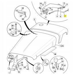 JCB excavator loader hood opening cable