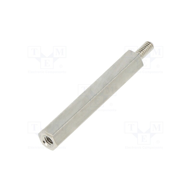 10 pcs x DREMEC - 211X25 - Screwed spacer sleeve, 25mm, Int.thread: M2, Ext.thread: M2, brass